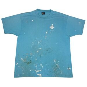 Vintage 1994 Fruit of the Loom Best T Shirt XL Blue Paint Splatter Distressed